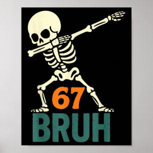 Poster Meme do Bruh de Halloween Números Seis Sete Esquel