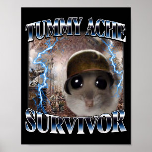 Poster Meme do Hamster Sobrevivente de Dor de Barriga Eng