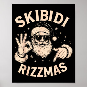 Poster Meme do Papai Noel Seis Sete 67 Sinal de Mãos Rizz