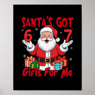 Poster Meme do Papai Noel Six Seven Natal Meme Gen Z