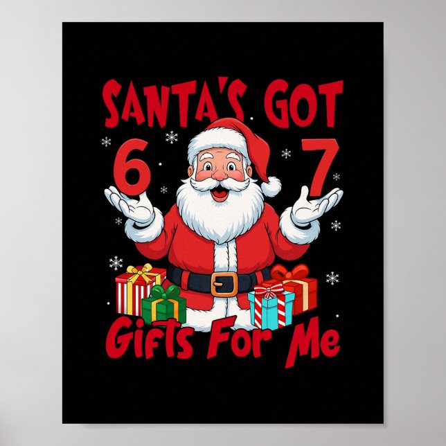 Poster Meme do Papai Noel Six Seven Natal Meme Gen Z  (Frente)