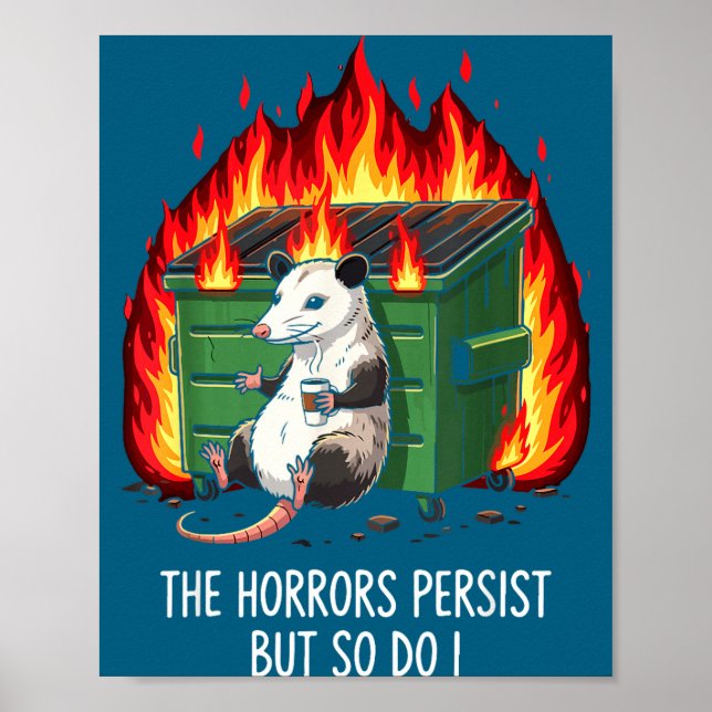 Poster Meme do Possum Se os Horrores Persistem (Frente)