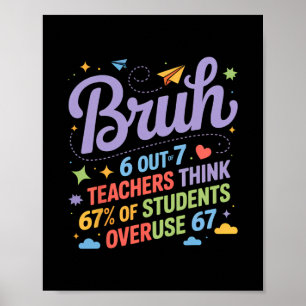 Poster Meme dos Professores Bruh 67 Citação Divertida da 
