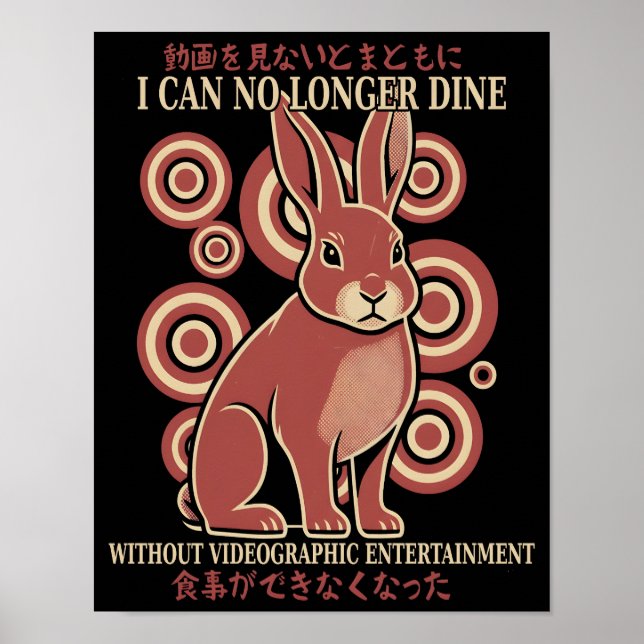 Poster Meme Eclético de Vídeo de Jantar de Coelho Japonês (Frente)