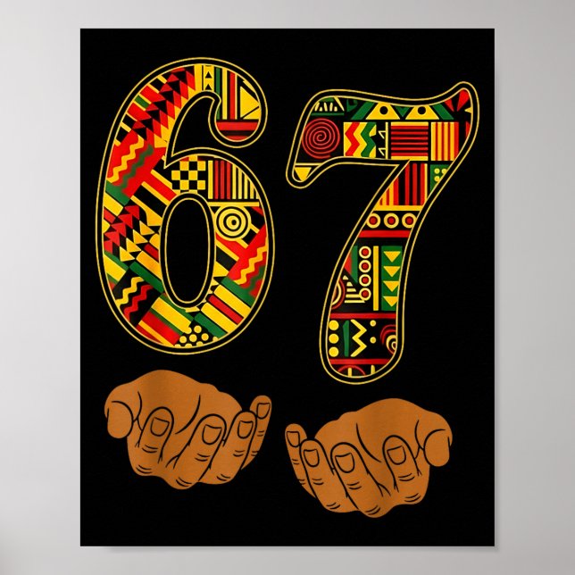 Poster Meme Engraçado 6 7 Seis Sete Mês da História Negra (Frente)