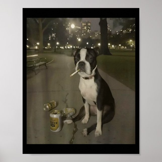 Poster Meme Engraçado de Cachorro Fumando Cigarro Meme Ge (Frente)