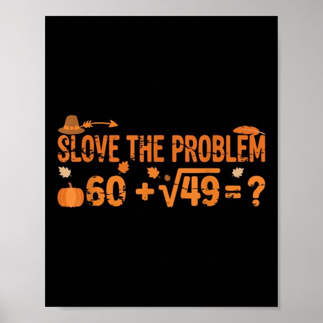 Poster Meme engraçado de matemática de Ação de Graças Gen (Frente)