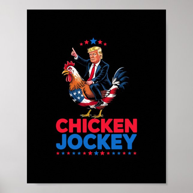 Poster Meme Engraçado do Frango Jóquei Trump (Frente)