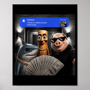 Poster Meme Engraçado Tung Tung Tung Sahur Porco Homem Me