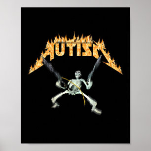 Poster Meme Esqueleto Autismo Engraçado Homens Mulheres C