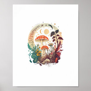 Poster Meme Estético de Cogumelo Goblincore e Cottagecore