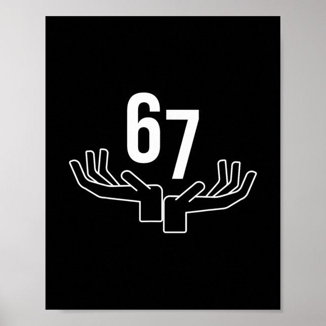 Poster Meme Gesto com a Mão 67 Six Seven (Frente)