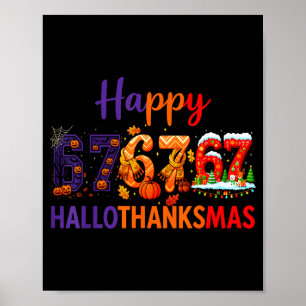Poster Meme Hugvyn Six Seven 67 Hallothanksmas Halloween
