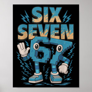 Poster Meme Infantil 67 Seis Sete 6 7 Brainrot Italiano