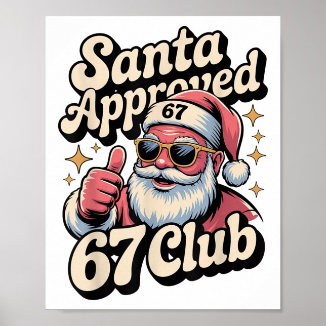Poster Meme Natal Divertido 67 - Retro Santa Aprovou 67  (Frente)