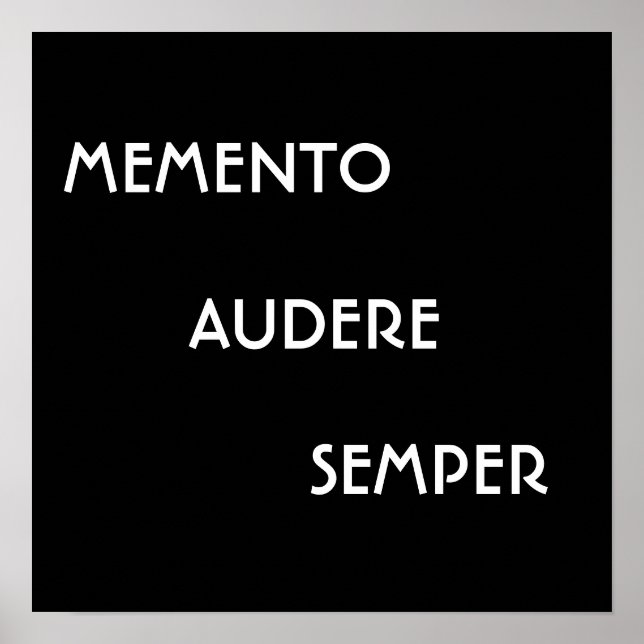 PÓSTER MEMENTO AUDERE SEMPER (Frente)