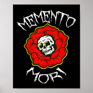 Poster Memento Mori Flor Tradicional de Tatuagem &amp; Cr