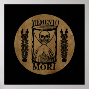 Poster memento mori hourglass