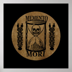 Poster memento mori hourglass