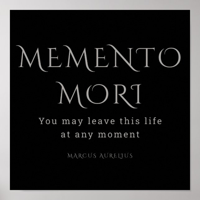 Poster Memento Mori, Stoicismo, Marcus Aurelius (Frente)