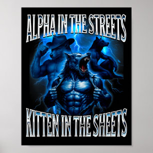 Poster Memorando Alfa Nas Ruas Gatinho Nas Folhas Lobo