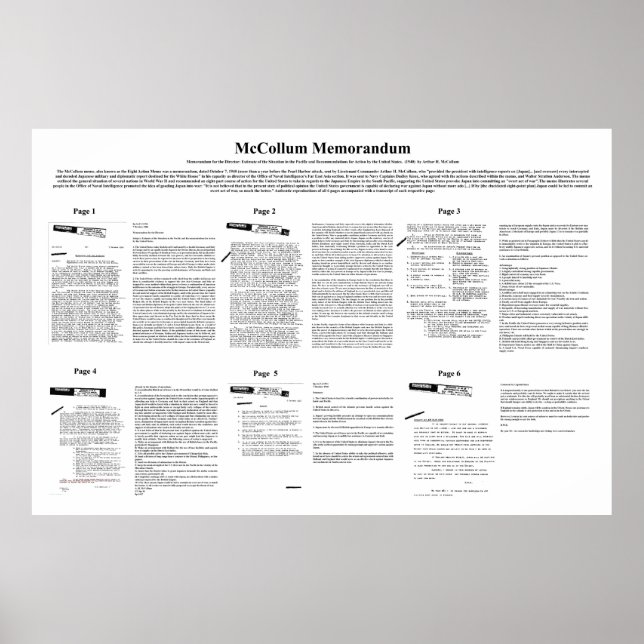 Póster Memorando de Ação McCollum Memo Oito (Frente)