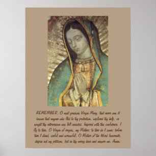 Póster Memorare ao Virgin abençoado
