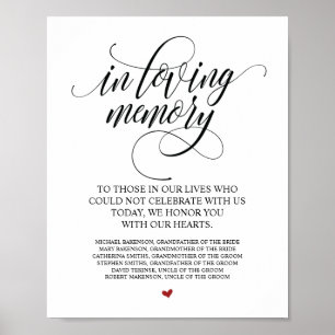 Poster Memória Adorável Em Nosso Sinal De mesa Memorial D