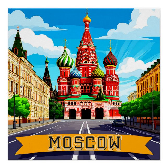 Póster 🧲 Memória da Cidade de Moscou Rússia (Frente)