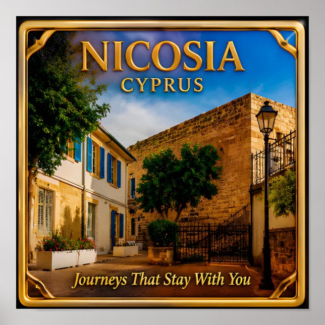 Poster Memória da Cidade de Nicósia Chipre para Entusiast (Frente)