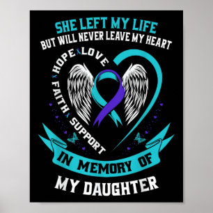 Poster Memória Da Filha Do Suicídio Teal E Roxo