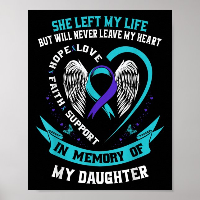Poster Memória Da Filha Do Suicídio Teal E Roxo (Frente)