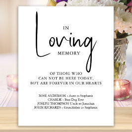 Poster Memória de Amor Nomes Personalizados Memorial de C