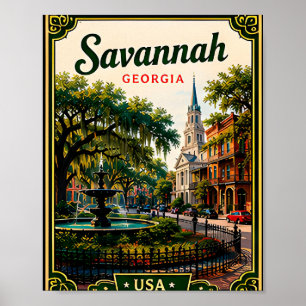 Poster 🌿 Memória de Férias Históricas em Savannah Geórgi