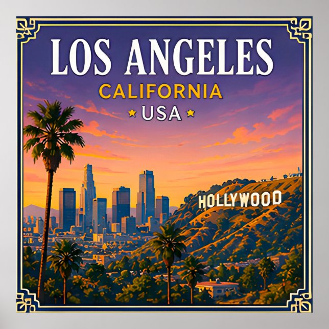 Poster 🌴 Memória de Los Angeles Califórnia de Hollywood  (Frente)