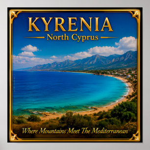 Poster Memória de Viagem Costeira do Norte de Chipre em K