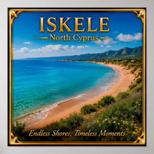 Poster Memória de Viagem da Praia de Iskele Norte de Chip