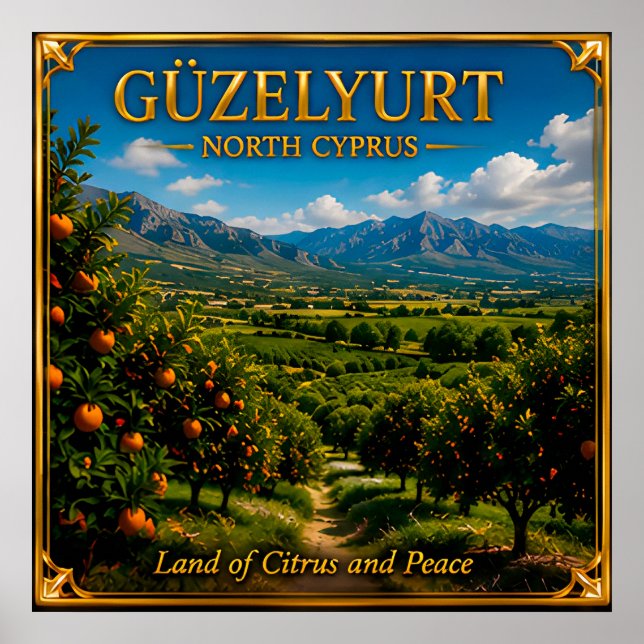 Poster Memória de Viagem do Vale Verde de Guzelyurt no Ch (Frente)