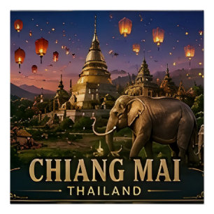 Póster 🧲 Memória de Viagem para Visitantes de Chiang Mai