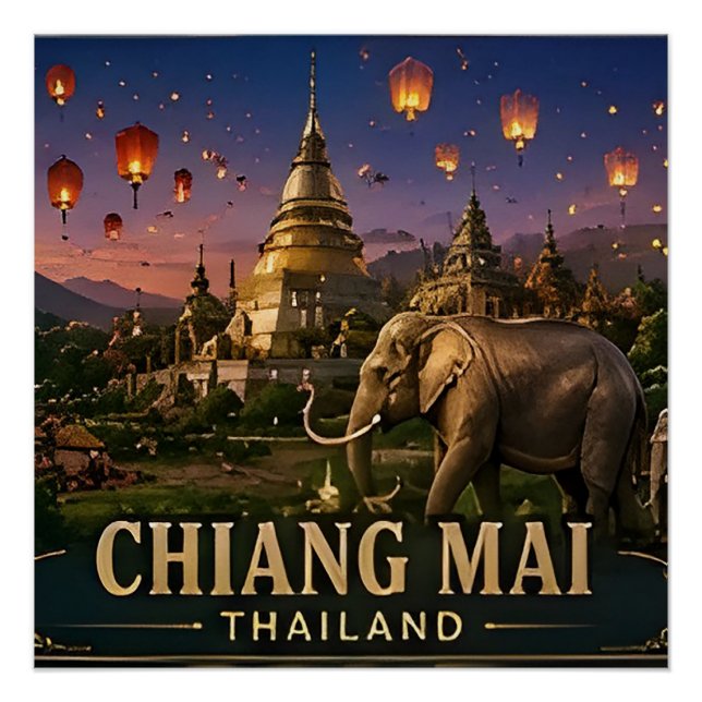 Póster 🧲 Memória de Viagem para Visitantes de Chiang Mai (Frente)