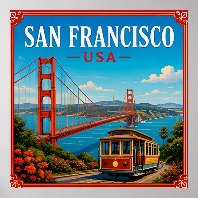 Poster 🌉 Memória do Golden Gate de São Francisco da Visi (Frente)