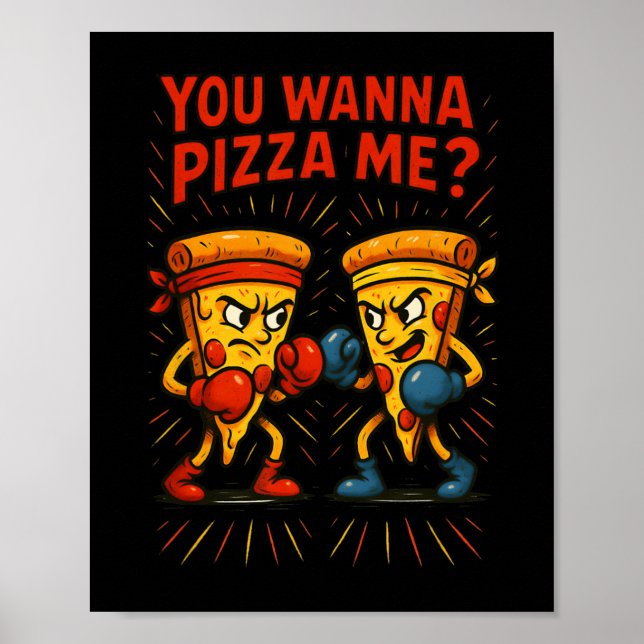 Poster Memória Engraçada Da Pizza - Quer Pizza Me (Frente)