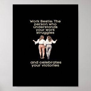 Poster Memória Engraçado Clássica de Besties de Trabalho