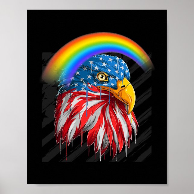 Poster Memória LGBTQ Bandeira Americana Arco-Íris (Frente)