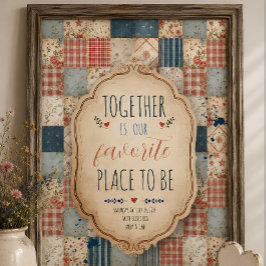 Poster Memória Personalizada de Família em Patchwork Vint