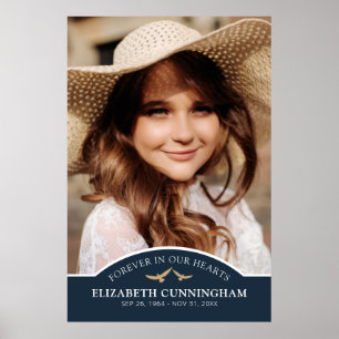 Poster Memória Personalizada de Foto Clássica do Funeral