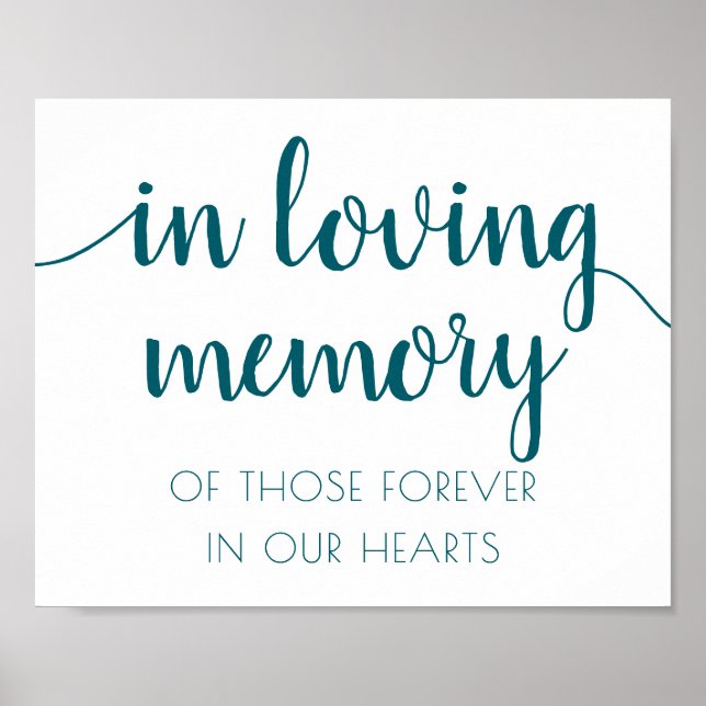 Poster Memória Simples De Amar | Teal Aqua Memorial (Frente)