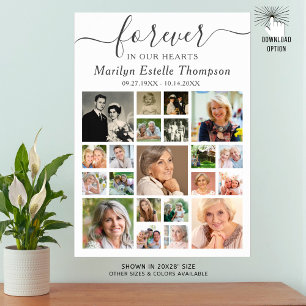 Poster Memorial 21 Foto Colagem para sempre em nossos Cor