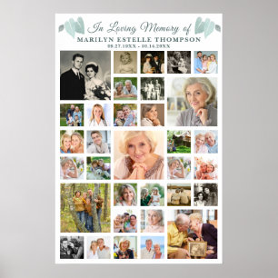 Poster Memorial 33 Colagem de Fotos Botânico Coração Folh