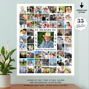 Poster Memorial 55 Foto Colagem em Memória